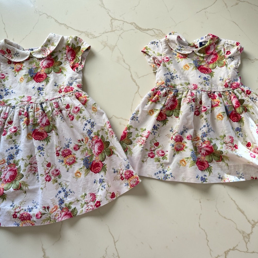 Ralph Lauren Floral Kids Dresses matching sister dresses. Size 5 and 3t.